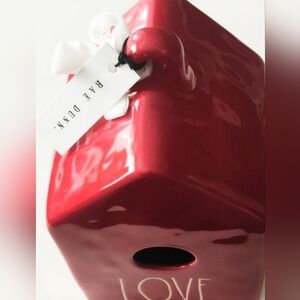 Rae Dunn Valentines Day "LOVE" Red 8" Birdhouse Bird House Ceramic Decor NEW